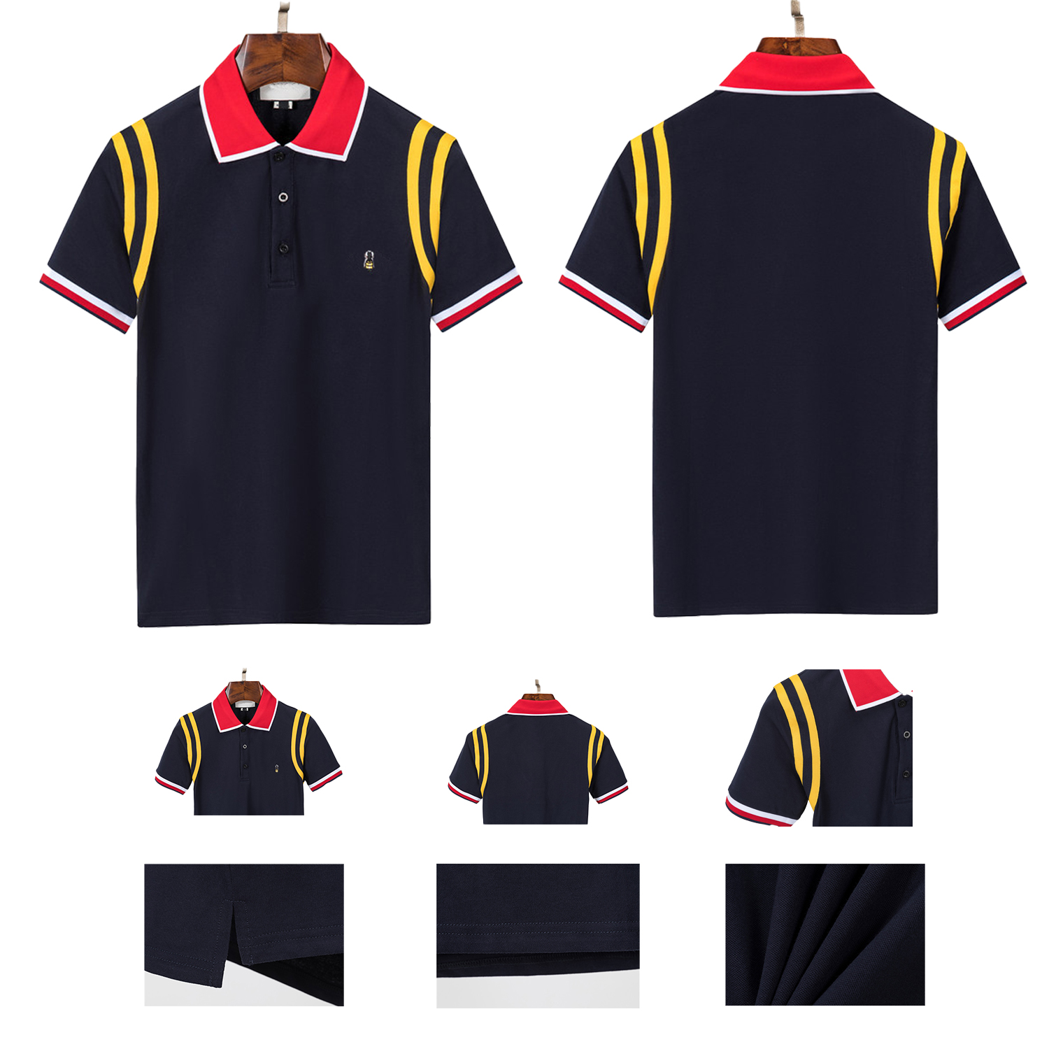 

Summer menswear designer polo shirt with short sleeve snake bee embroidered letter lapel breathable brand short sleeve T-shirt fashion clothing Asian size M-3XL, 02