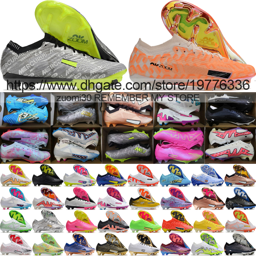 

Send With Bag Quality Football Boots Zoom Mercurial Vapores 15 Elite FG Mens Soccer Cleats 25th Anniversary Mbappe Ronaldo CR7 ACC Lithe Football Shoes Size US 6.5-12, Vapor 39