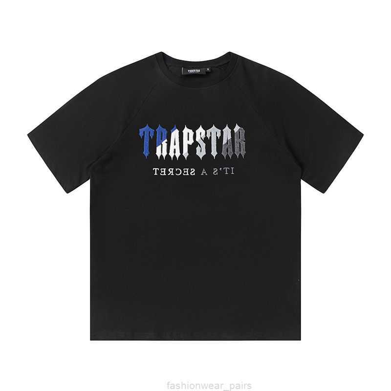 

Designer Fashion Clothing Tees Tsihrts Shirts Trendy Trapstar Rainbow Letter Gradient Towel Embroidery Short Sleeve Tshirt Fog High Street Short Trouser Set Rock H, 604 black t-shirt