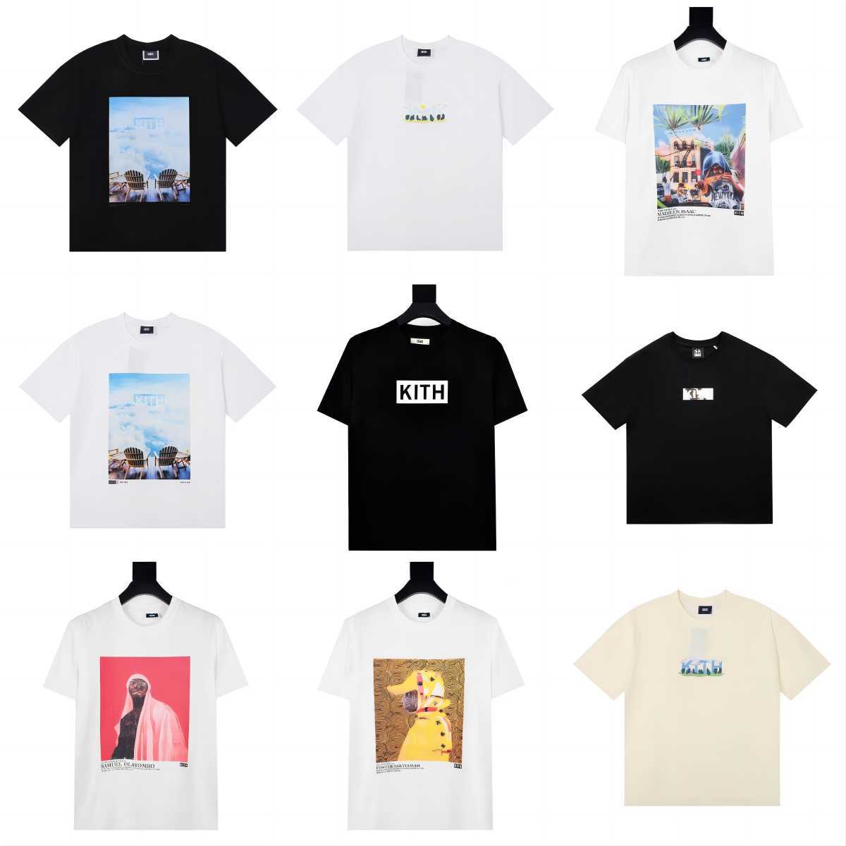 

Men's T-shirts Kith Collection Godfather Co Branded Box Printed Short Sleeve Loose Round Neck Couple T-shirt for Men and Women tg