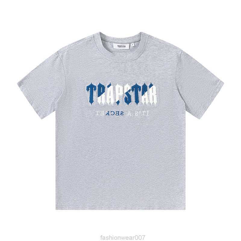 

Designer Fashion Clothing Tees Tsihrts Shirts Trapstar Blue White Towel Embroidered Short Sleeve Tshirt Summer Cotton Half Sleeve Trendy Tshirt Capris for Men Wome, Grey trousers