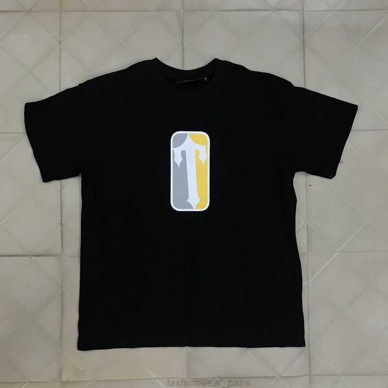 

Designer Fashion Clothing Tees Tsihrts Shirts Summer Trendy Trapstar 23 Digital Print Tshirt Summer Street Loose Bf Mens Womens Pure Cotton Short Sleeves Rock Hip ho, Black