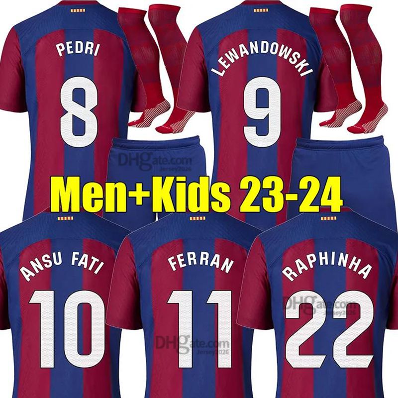 

23 24 LEWANDOWSKI Barcelonas Soccer Jerseys PEDRI FERRAN R. ARAUJO CHRISTENSEN O. DEMBELE MEMPHIS DEST GAVI Maillots Football Shirt Kit Uniform, 22/23 away+lfp