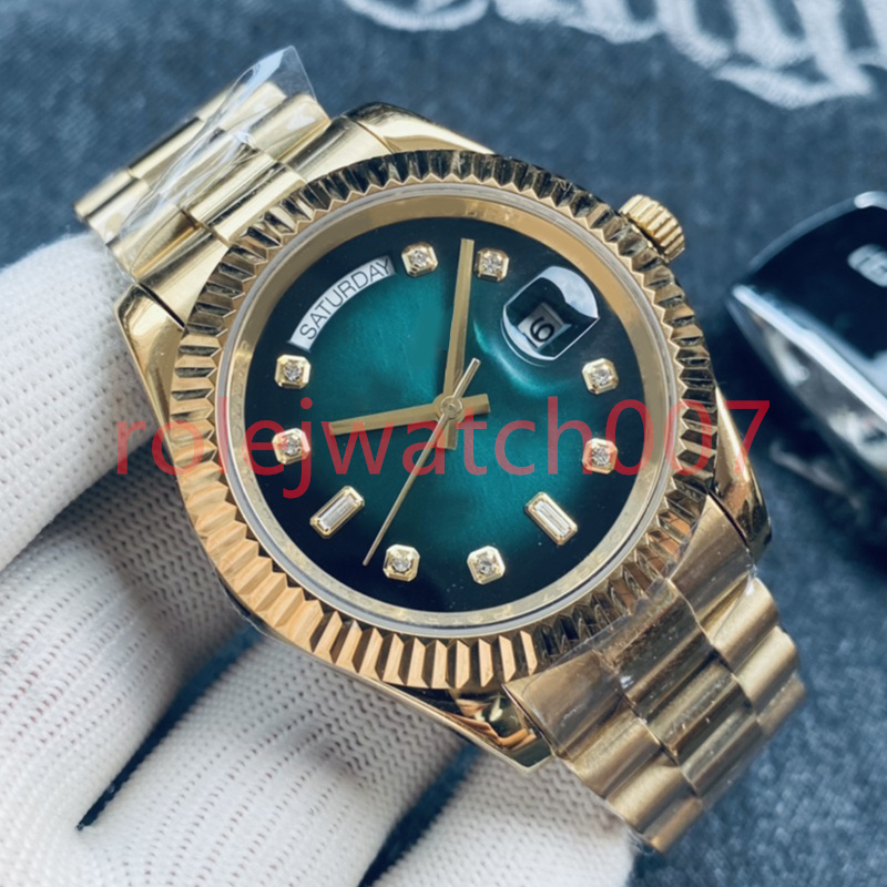 

With diamond mens watches date automatic machine 40mm Gold 904L stainless steel strap sapphire Day Date ST9 36mm Lady watch folding buckle waterproof Dhgate Rolej