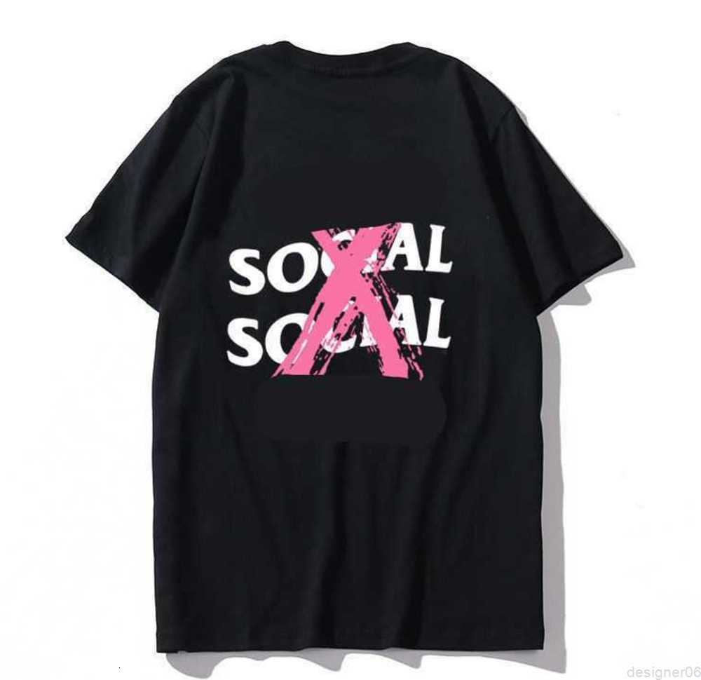 

Tide Brand Men' T Shirts Anti Social Club 19FW Forked Letter Print Designer T-shirt Casual Couples Short Sleeve Sunscreen design 68ess