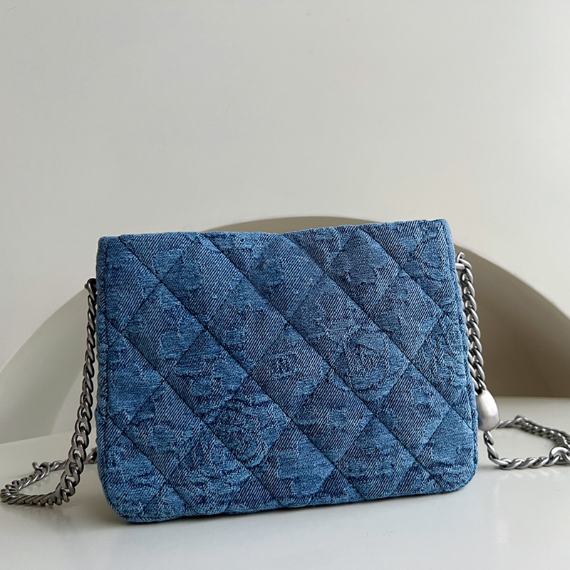 

Designer Mini Tote Bag Denim Crossbody Bags 10A Luxury Calfskin Hobo Bag With Box C086, White