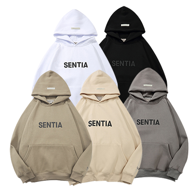 

Mens Hoodies Designer clothes Couples Sweatshirts Ess Print with letters Pullovers Women Hoodie Top quality Velvet Warmer Sweater Street Clothing Size -3XL, Beige