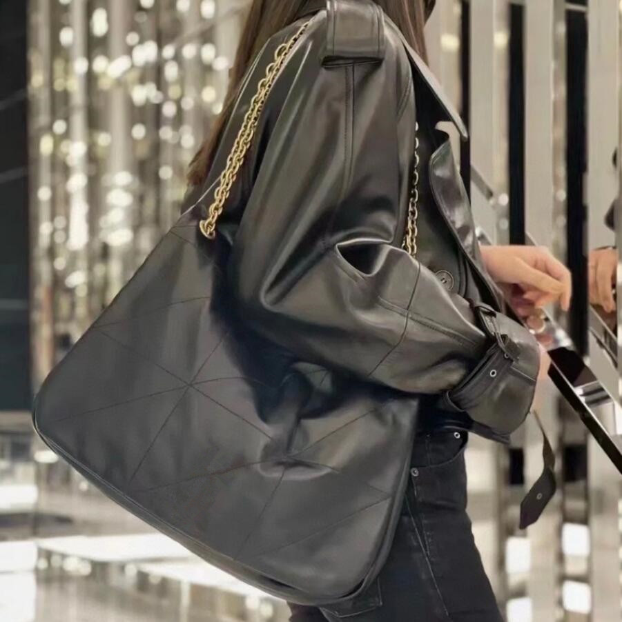 

2023 Luxury Handbag Shoulder Bag Brand LOULOU Shaped Designer Seam Leather Ladies Metal Chain Black Clamshell Messenger Chain Bags