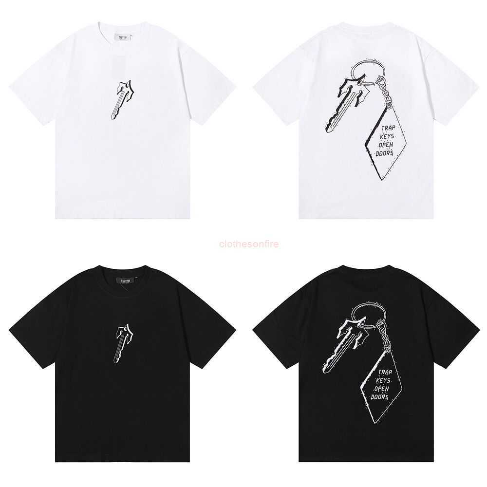 

Designer Fashion Clothing Tees Tsihrts Shirts Trendy Trapstar London Trapkeys Open Doors Tee Pure Cotton Double Yarn Short Sleeve Tshirt for Men Women Rock Hip hop Co, White