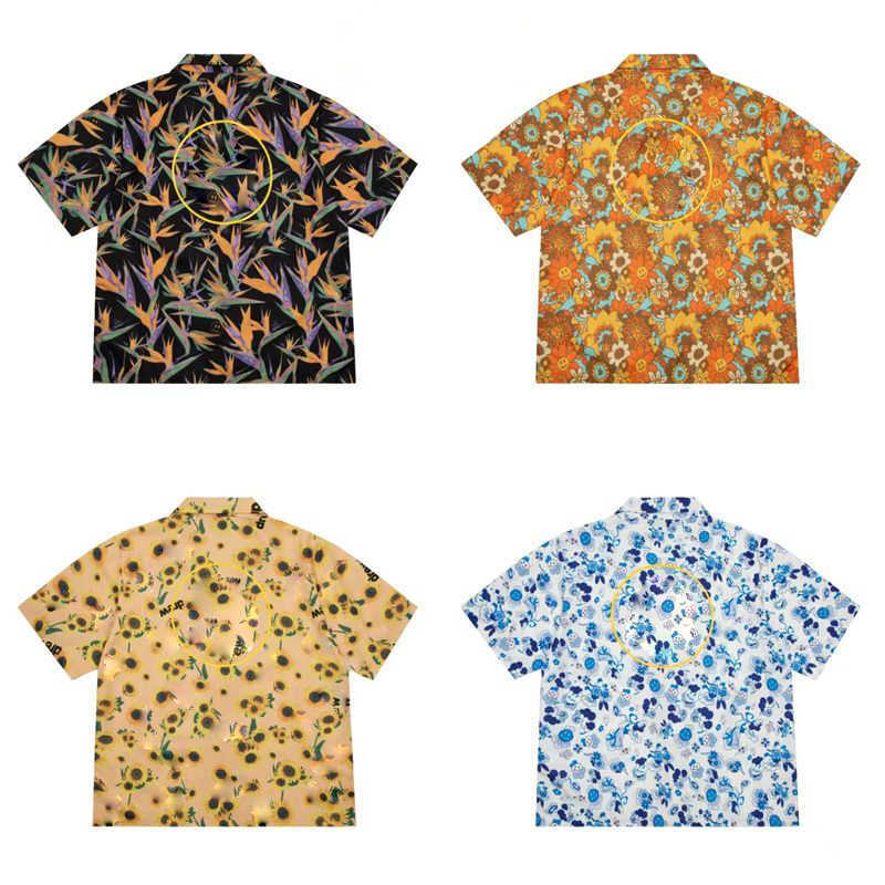 

American Oversize Fashion Short Sleeve Shirt Designer Mens Womens Silk Beach Wear Hip Hop Street Polo Shirts Breathable Top, Black