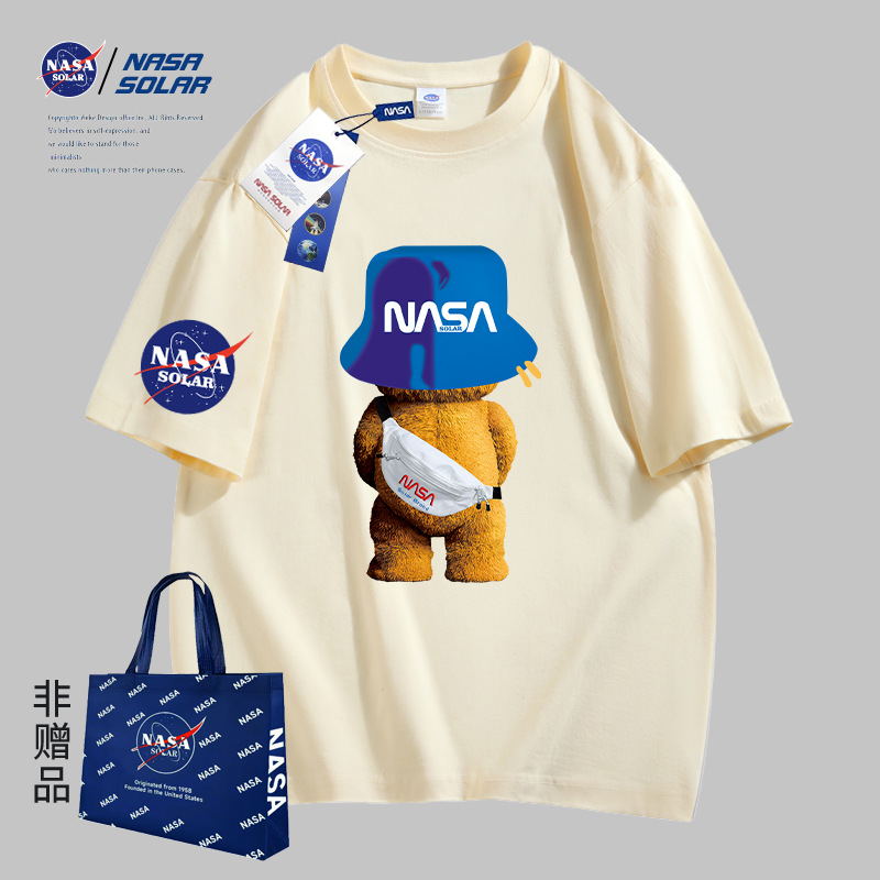 

nasa mens womens designer t shirts printed fashion man t-shirt top quality cotton casual tees short sleeveluxury hip hop streetwear tshirts -4XL NASA, 06white