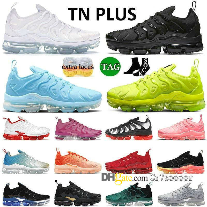 

2023 Tn Plus Men Sports Running Shoes Steam Tennis three Black Orange Blue Atlanta White Pink Silver Wolf Super outdoor sneakers Mens Women wmns GS Trainers With OG box, Laser blue 36-40
