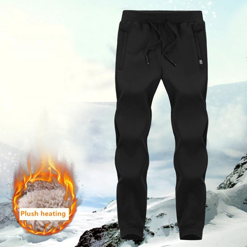 

Pants Men's Winter super Warm Pants Mens Thicken Fleece Jogger Thermal Trousers Sweatpants Tracksuit Elastic waist Velvet Pants L8XL, Black