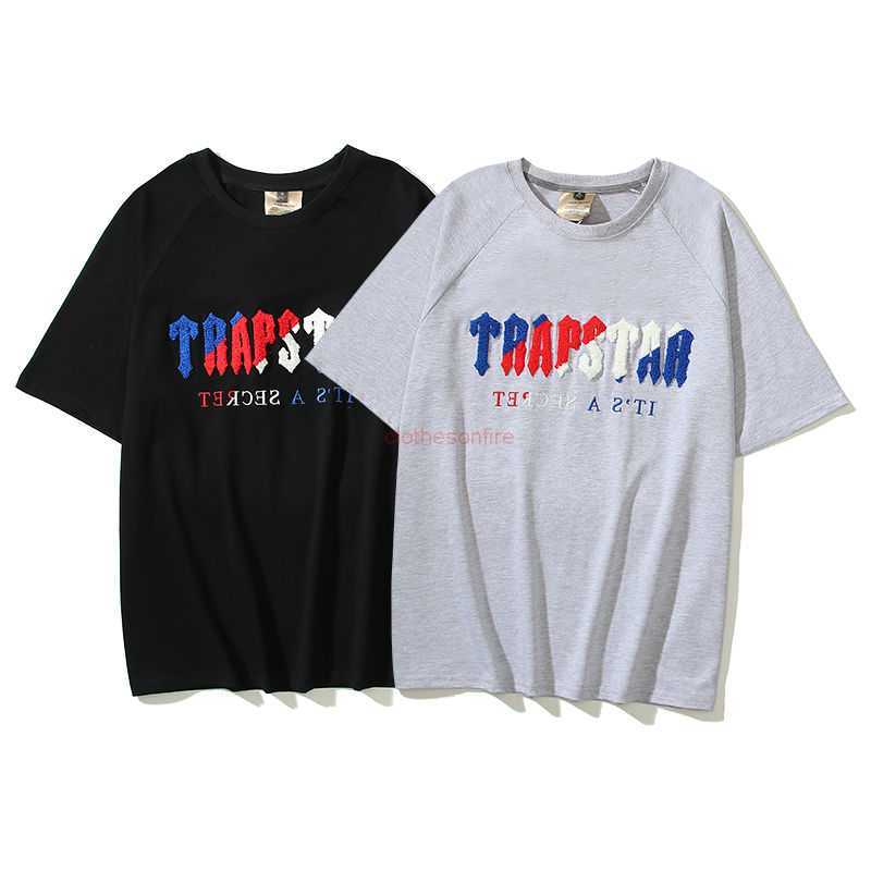 

Designer Fashion Clothing Tees Tsihrts Shirts Trapstar Blue Red Towel Embroidery Short Sleeve High Street Versatile Mens Womens Relaxed Short Sleeve Tshirt Fashio, Gray
