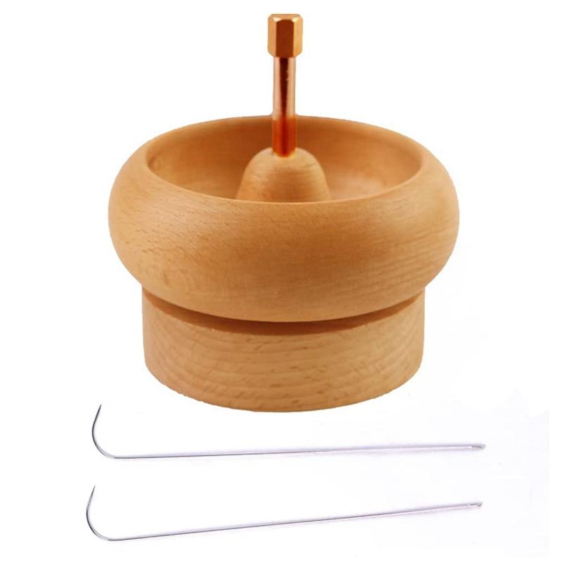 

Crafts Diy Making Bead Spinner Holder Gem Workshop Wooden Crafting Project Stringing with Big Eye Needle Gifts