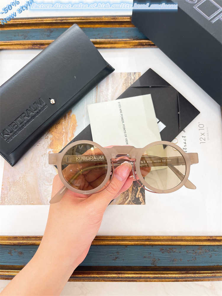 

Luxury Brands Design Sunglasses 2023 Kuboraum New N3 Round Frame for Men and Women Sunglass Can Be Matched with Myopia Glass