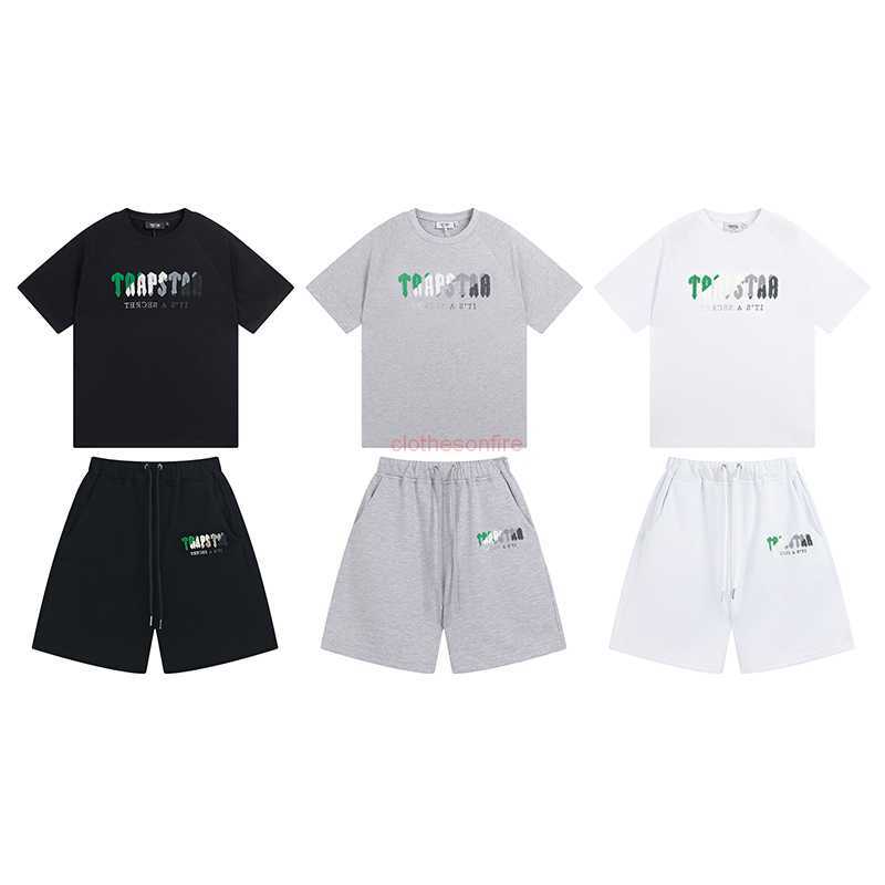 

Designer Fashion Clothing Tees Tsihrts Shirts Trapstar Green White Towel Embroidery Fashion Brand Loose Relaxed Mens Womens Fashion Short Sleeve Shorts Set for Men, 639 black t-shirt