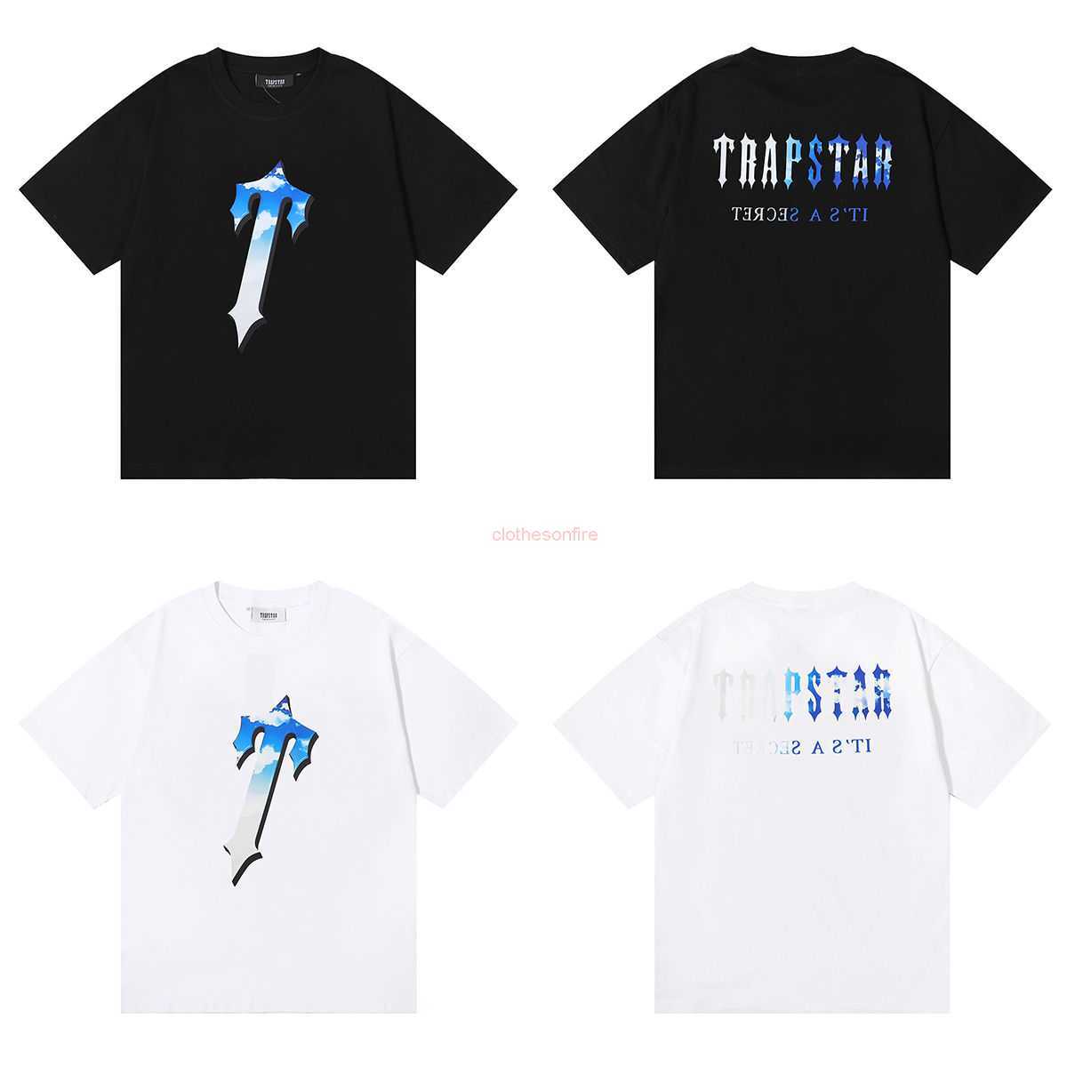

Designer Fashion Clothing Tees Tsihrts Shirts New Jinmei Fashion Trapstar Blue Sky White Cloud 230g Double Yarn Pure Cotton Casual Short Sleeve Tshirt for Men Women R, White fh1038