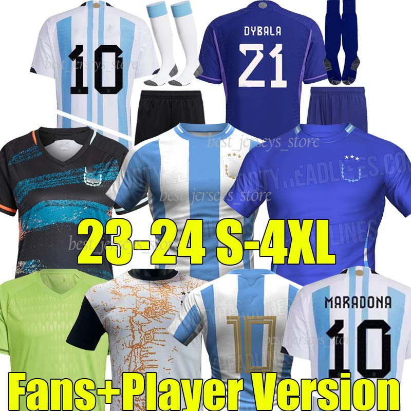 

3XL 4XL 3 Stars 23/24 Argentina Soccer Jerseys 2023 2024 E.MARTINEZ J.ALVAREZ DI MARIA Football Shirts DYBALA KUN AGUERO DE PAUL MARADONA men kids Kits sock sets uniform, 22-23