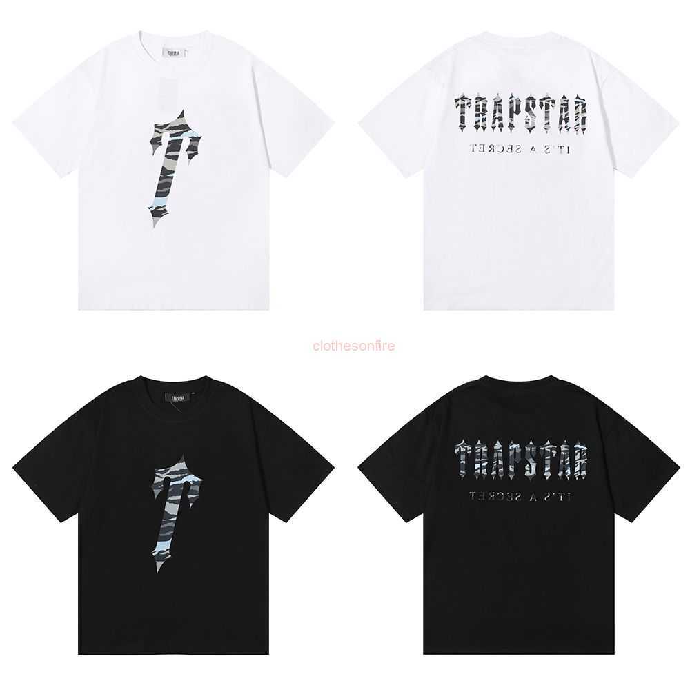 

Designer Fashion Clothing Tees Tsihrts Shirts Brand Trapstar Military Camouflage Letter High Quality Cotton Double Yarn Short Sleeve Tshirt for Men Women Rock Hip h, White aq1021