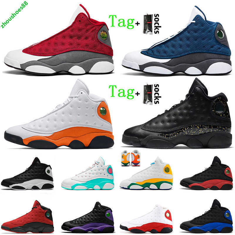 

2021 Fashion Men Women Jumpman 13 13s Basketball Shoes Red Flint Gold Glitter Hyper Royal Sneakers Reverse Bred Starfish Playground Court Purple Trainers, K23 melo class of 2002 40-47