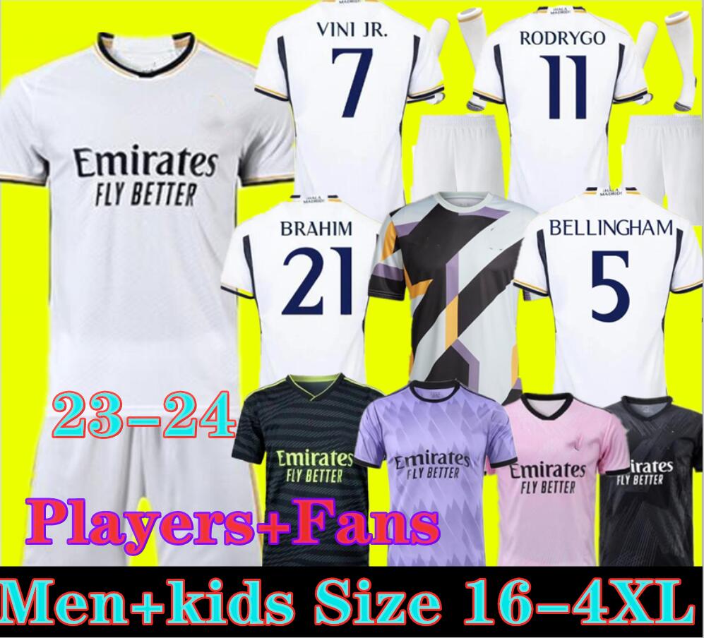 

7 VINI JR 2023 2024 BELLINGHAM Soccer Jerseys 11 RODRGO ALABA MODRIC reAL mADRIds 23 24 CAMAVINGA TCHOUAMENI adult kids setS kits football shirt Fans Player Version, Special edition