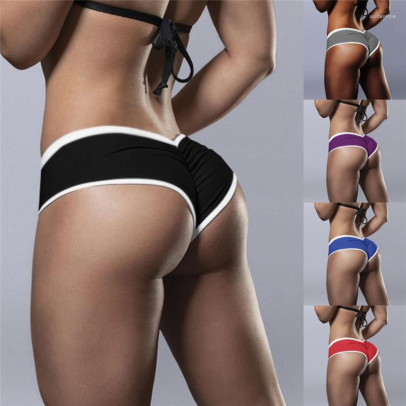 

Active Shorts Sexy Ultra Short Yoga Women Sport Solid Elastic Waist Fitness Bike Pants Skinny Female Push Up Gym Clothing, Red