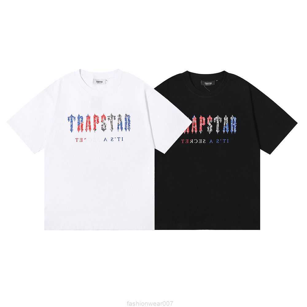 

Designer Fashion Clothing Tees Tsihrts Shirts Summer Trapstar Multicolor Letter Printing High Quality Double Yarn Pure Cotton Casual Loose Short Sleeve Tshirt for, White