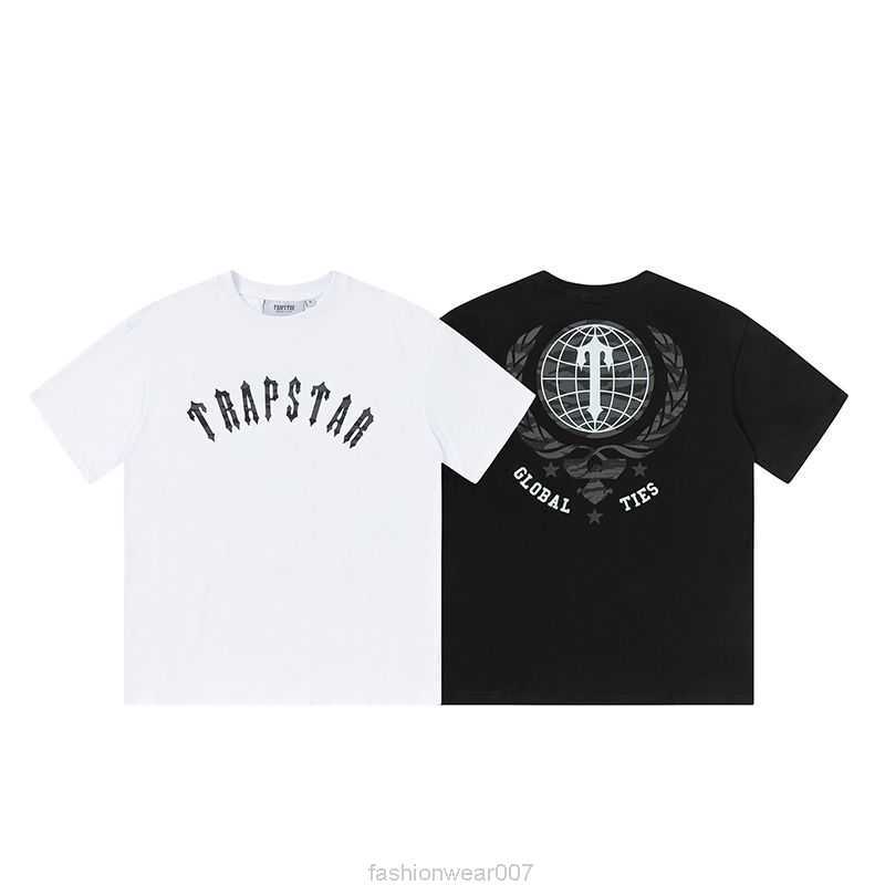 

Designer Fashion Clothing Tees Tsihrts Shirts Trapstar 2023 Summer New Line Mens Loose Os Letter Printing Short Sleeve American Street Cotton Tshirt Trend Rock Hip h, White