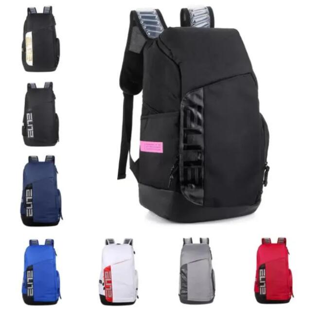 

Air cushion Unisex Elite Pro Hoops sports backpack student computer bag couple knapsack messenger bag Junior Black White Red Training Bags outdoor back pack 7 colour, Black + white logo