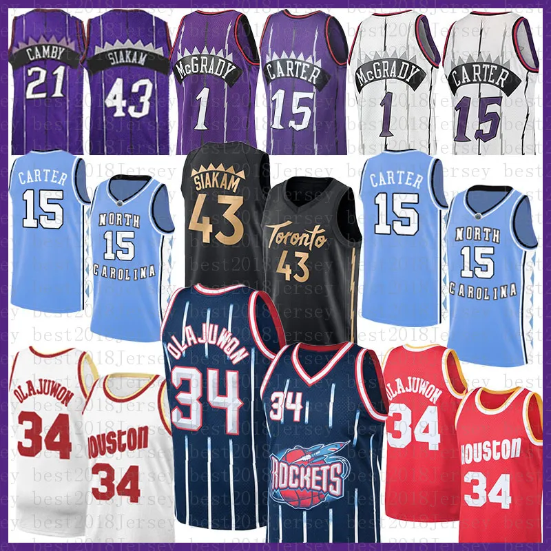 

Mens Basketball Jersey 34 1 Vince Carter Pascal Siakam Toronto''Raptors''Men Houston''Rockets''Men 15 43 Hakeem Olajuwon Tracy McGrady 410, Mens jersey