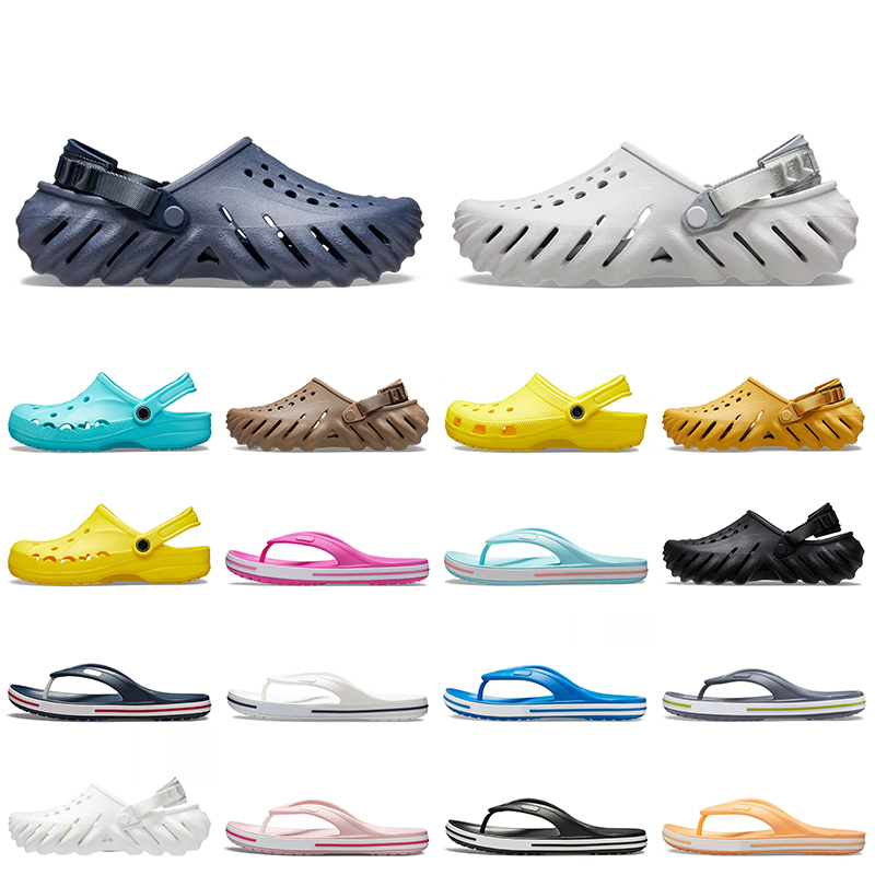 

2023 New Echo Clog Designer Sandals Women Mens Bayaband Flip Flops Cros Slippers Classic Clogs Summer Beach Shoes Outdoor Famous Sliders White Black Blue Slides, C20 m4-m10