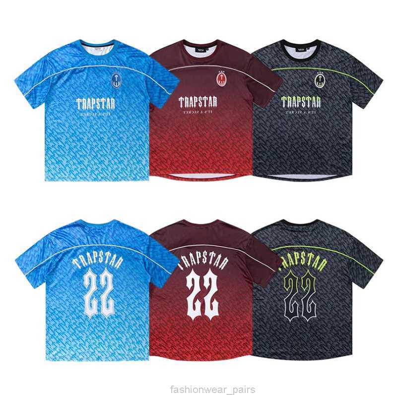

Designer Fashion Clothing Tees Tsihrts Shirts Trendy Trapstar Jersey Size 22 Letters Gradient Blue Tshirt Loose Fitting Sports Casual Short Sleeved Summer Rock Hip, 610 pink