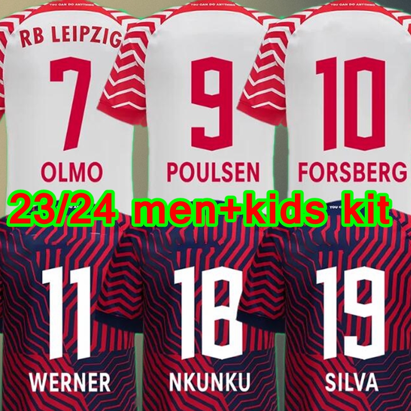 

2023 2024 RBL soccer jerseys LeIpZiGes 22 23 Footabll Shirts OLMO POULSEN FORSBERG Men Uniforms WERNER SZOBOSZLAI Nkunku SILVA Player Version men kids kits 888, 23 24 away