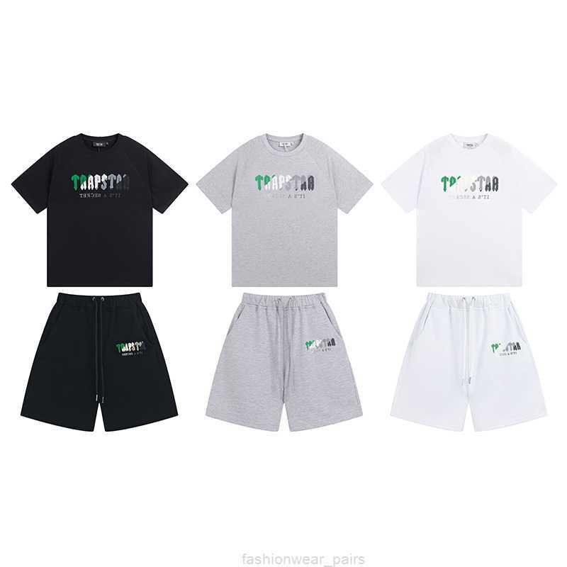 

Designer Fashion Clothing Tees Tsihrts Shirts Trapstar Green White Towel Embroidery Fashion Brand Loose Relaxed Mens Womens Fashion Short Sleeve Shorts Set for Men, 639 grey t-shirt