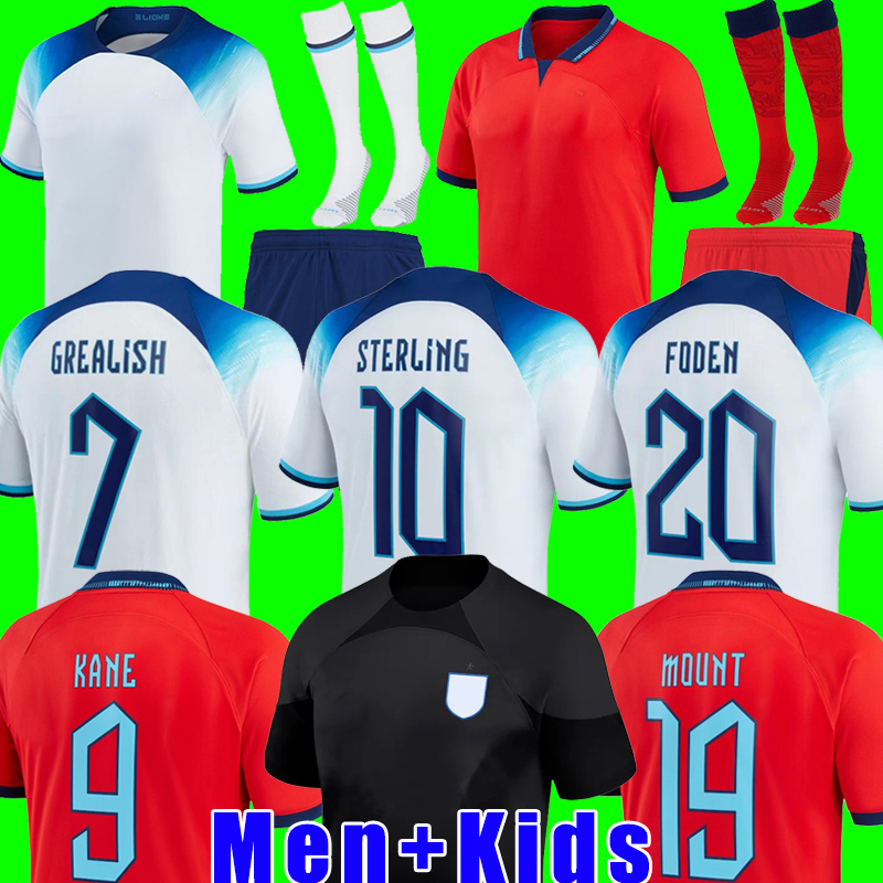 

KANE STERLING soccer jerseys 2022 2023 RASHFORD ENGlANDS SANCHO GREALISH MOUNT FODEN MAGUIRE 22 23 national football shirt men kids kit sets uniforms boys, 2022 kids away
