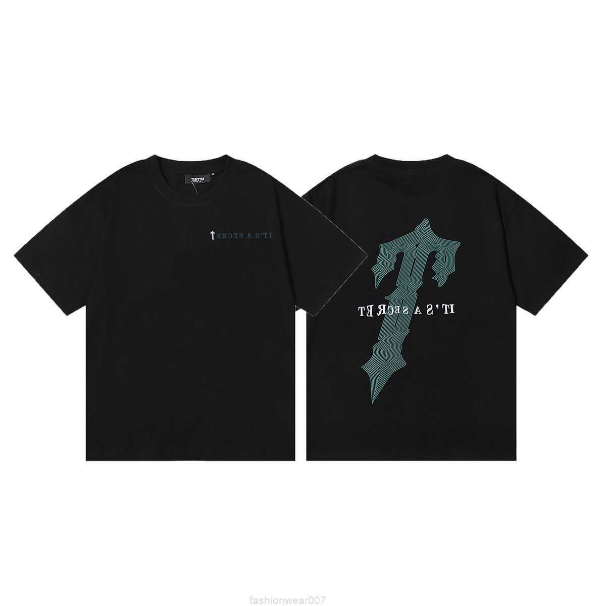 

Designer Fashion Clothing Tees Tsihrts Shirts New Casual Trapstar Large Letter t Printing High Quality Double Yarn Pure Cotton Short Sleeve Tshirt for Men Women Rock, Black