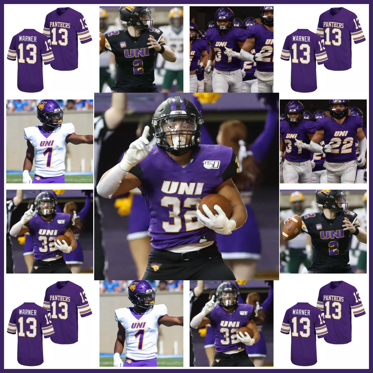 

Northern Iowa Panthers Football Jersey Custom Stitched Mens Youth 88 Peter Udoibok 4 Quan Hampton 24 Johnathan Phenix 58 Dylan Boles, Purple repro