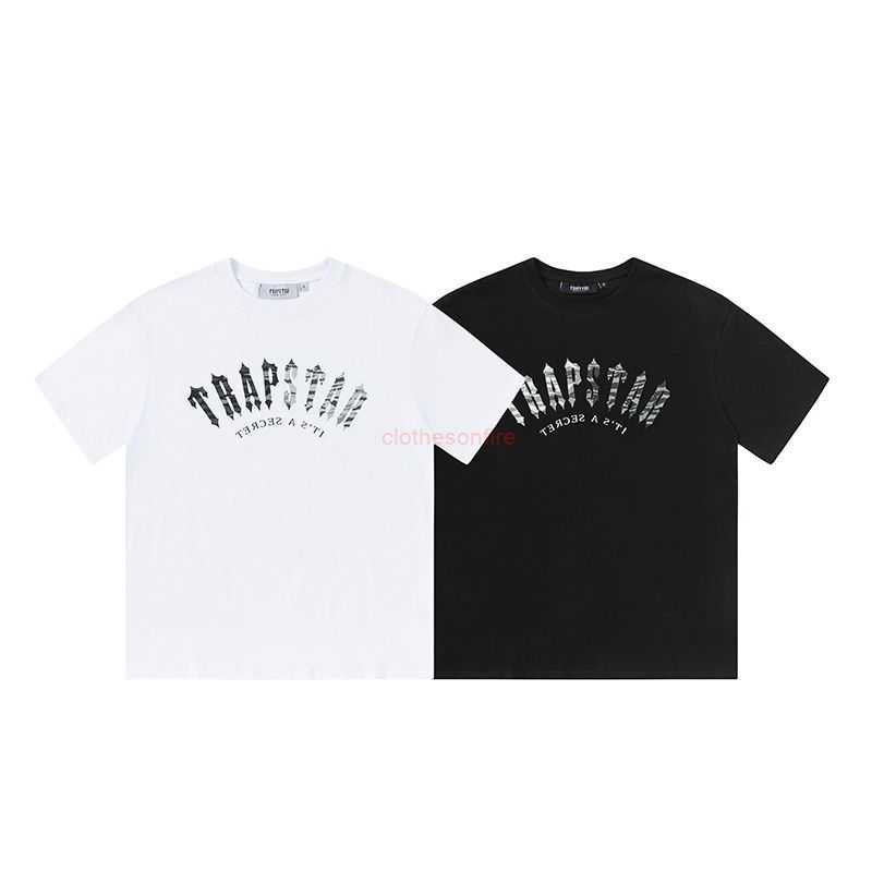 

Designer Fashion Clothing Tees Tsihrts Shirts Summer Trendy Trapstar Highdefinition Camouflage Letter Printing Short Sleeved Loose Casual Round Neck Mens Tshirt, White