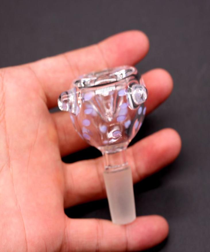

14mm 18mm Herb Slide Dab Pieces Pink Hookahs Bowls Tobacco Bowl Ash Catcher for Glass Bongs Water Pipes Dab Rig4315666