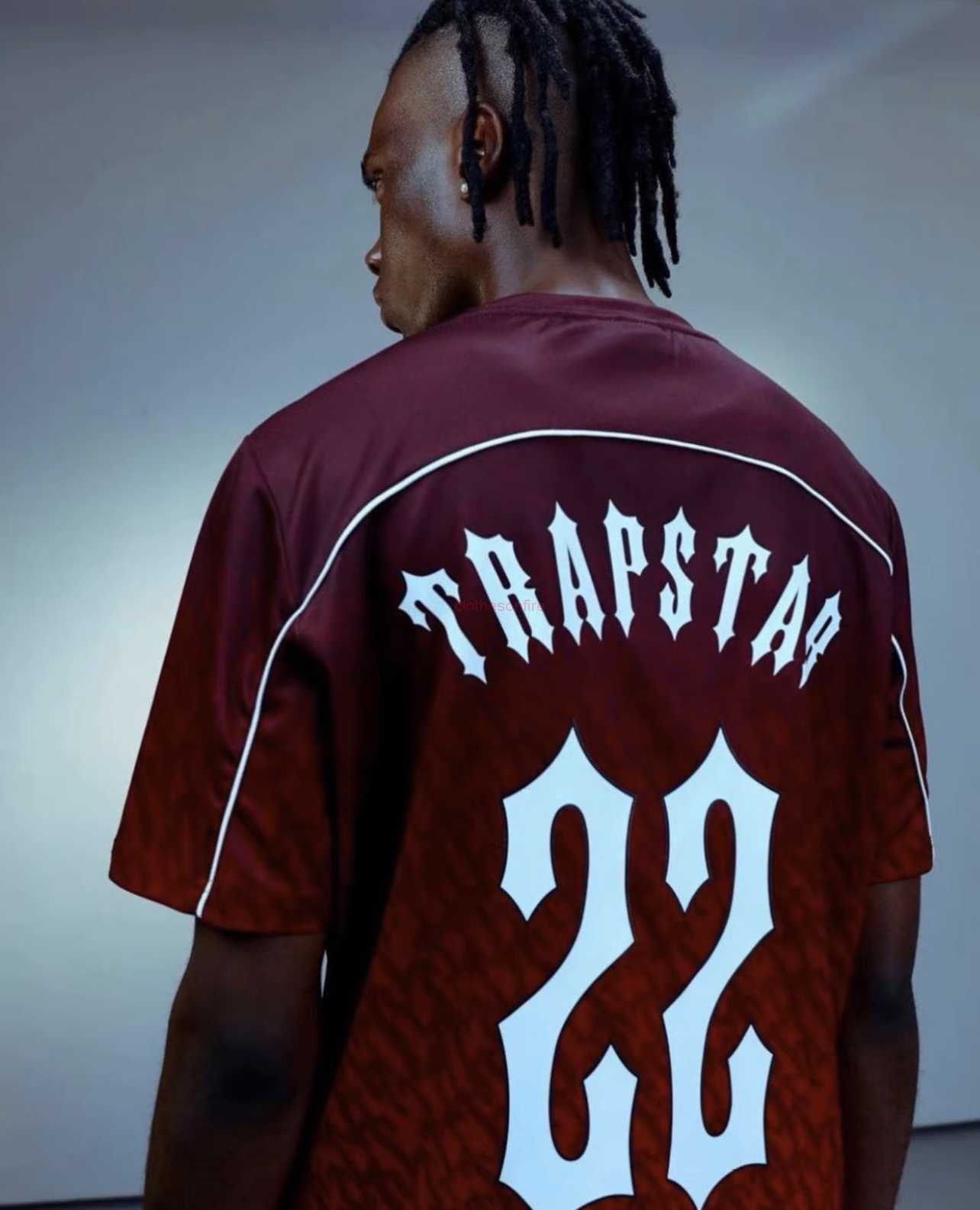 

Designer Fashion Clothing Tees Tsihrts Shirts Homegrown Brand Trapstar Jersey Short Sleeved Tshirt for Men Women in American Style Rock Hip hop Cotton Streetwear To, Wine