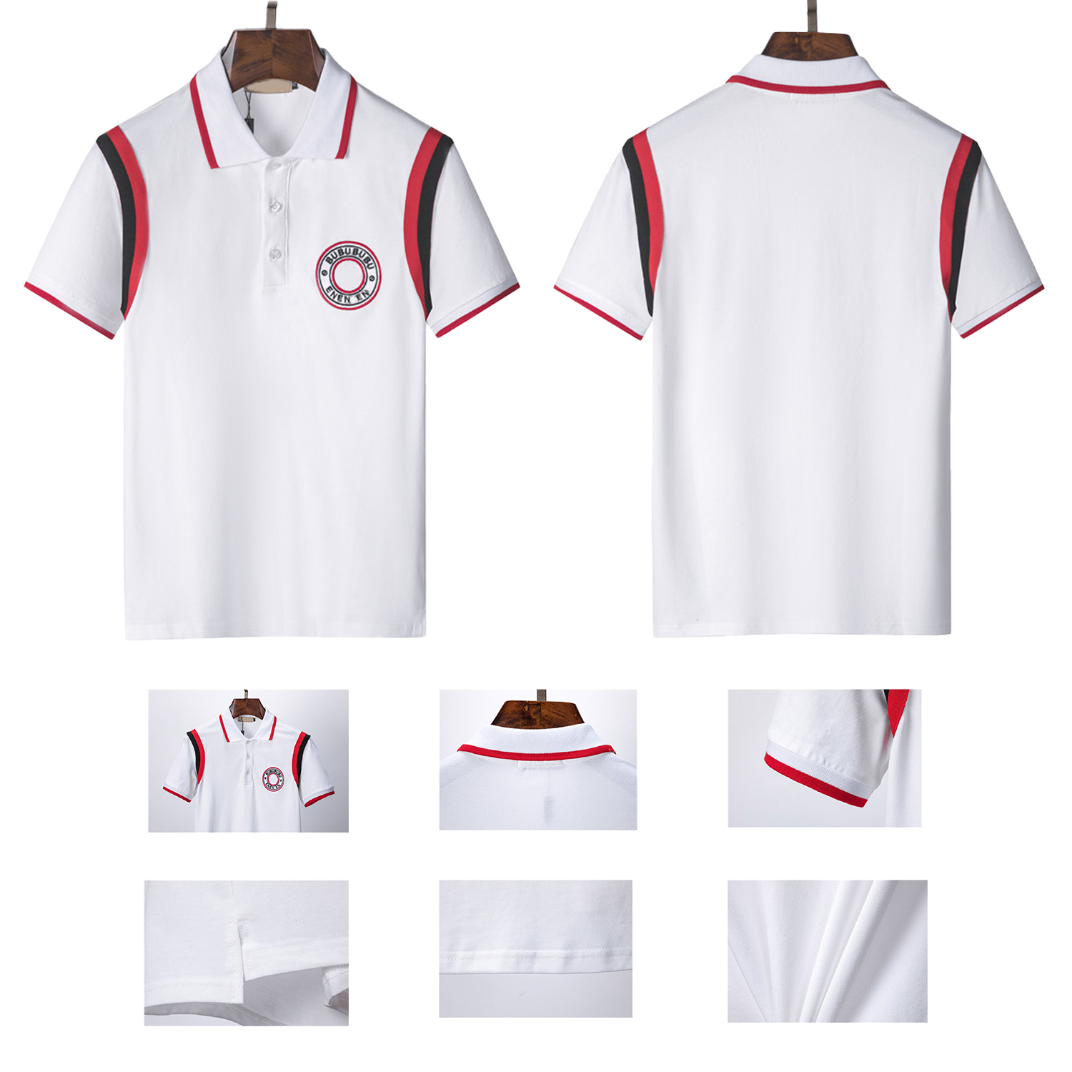 

Summer Men's T-Shirt Designer Men's Shirt Men's Casual Cotton Short Sleeve T-Shirt Fashion Business Lapel Short Sleeve Clothing Asian Size M-XXXL, White