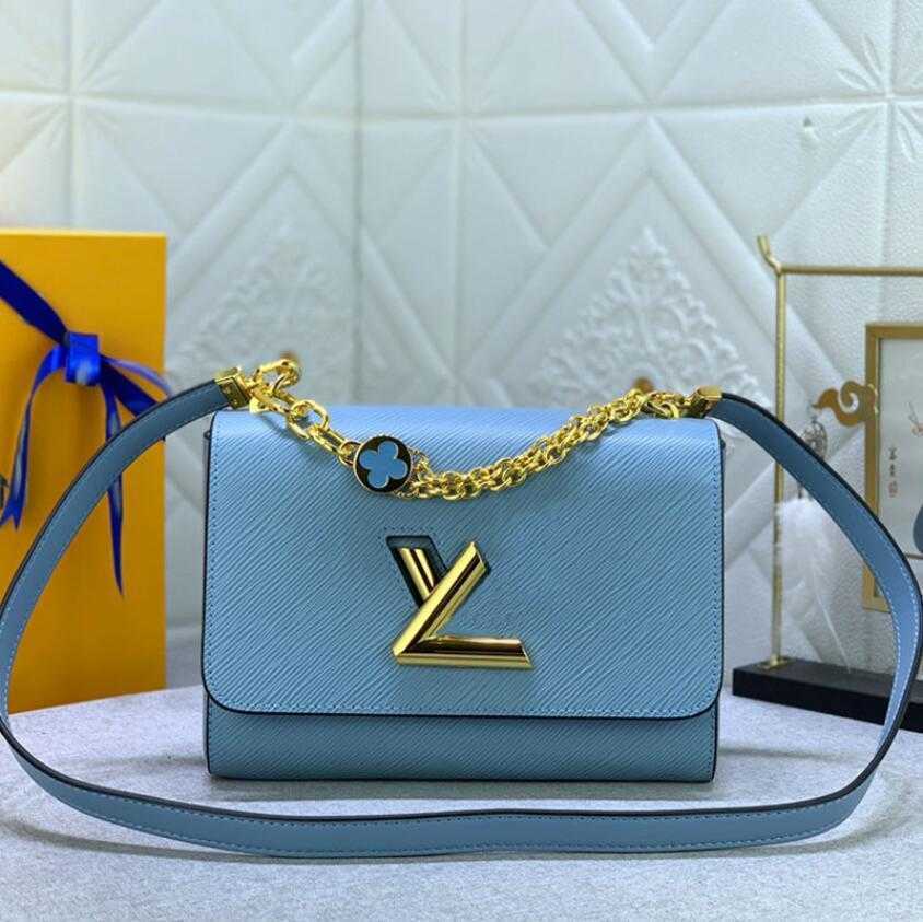 

Luxury womens designer bag louiseits chain single shoulder crossbody bags viutonits leather letter purse messenger Bag ladies handbag high quality, Blue