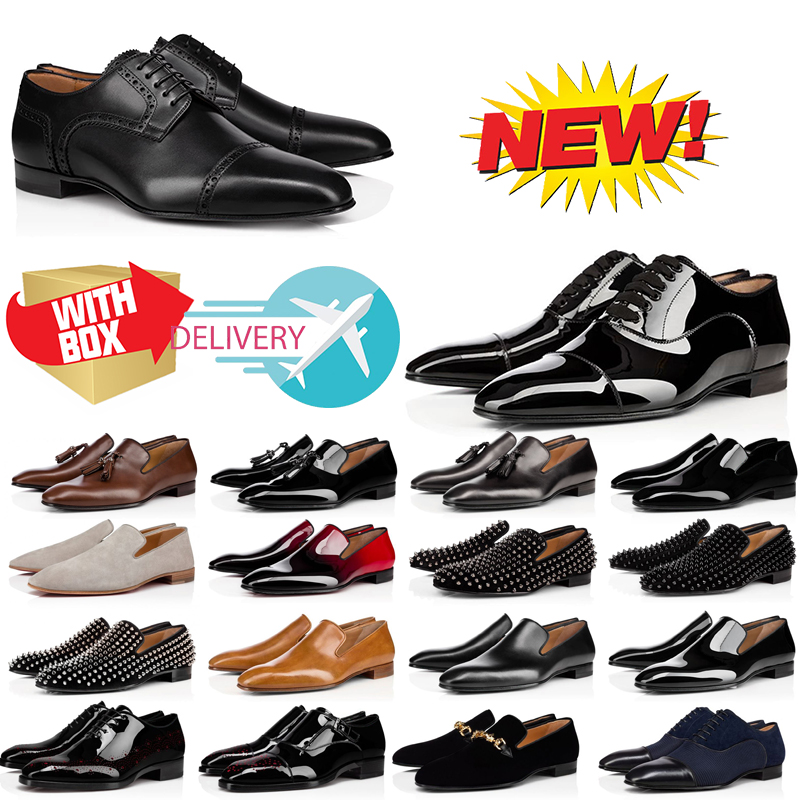 

Luxury Men Dress Shoes Louboutins Red Bottoms Loafers Sneakers Suede Patent Leat brand with box Free Shipping shoes 39-50 designer, #32 40-47 bumblebee