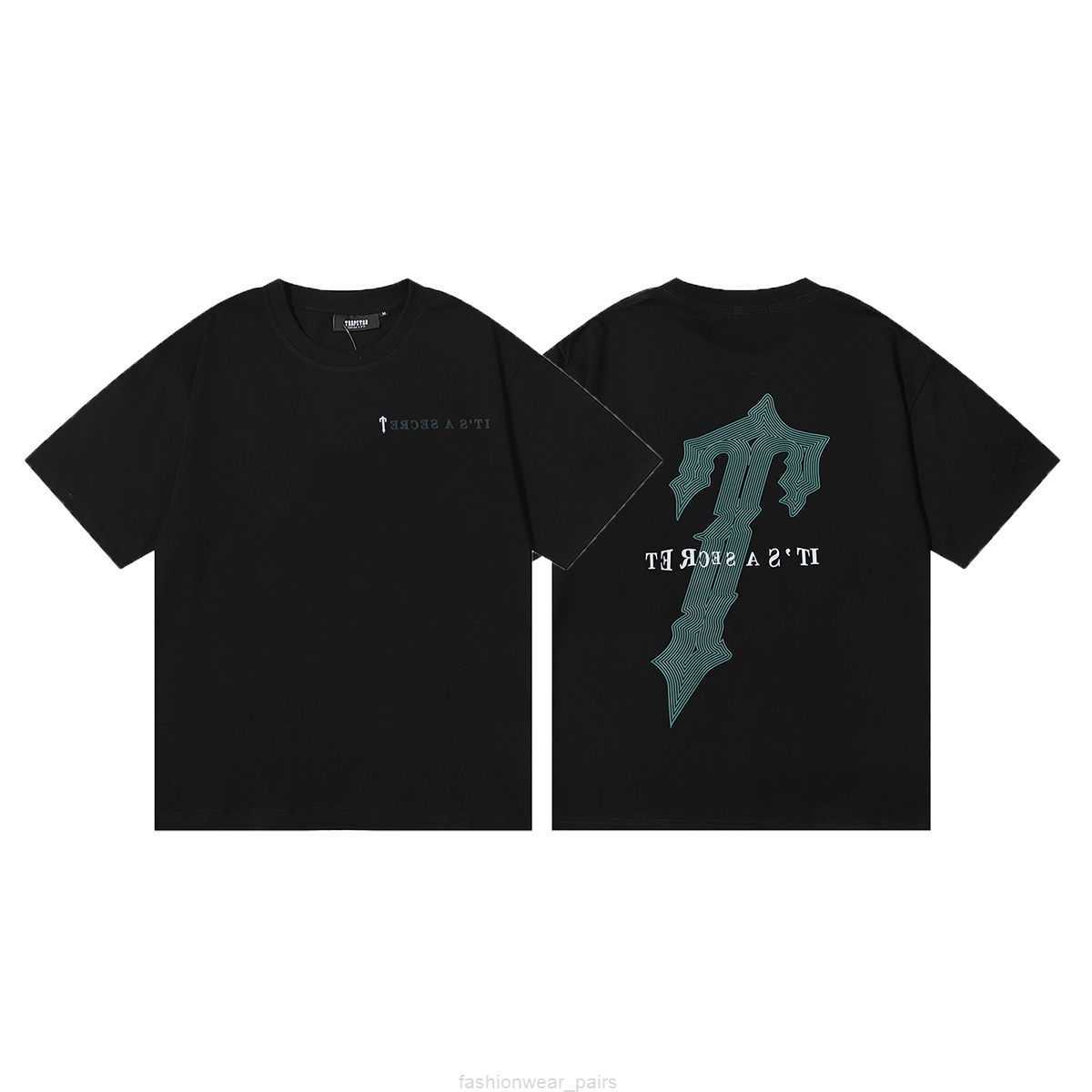 

Designer Fashion Clothing Tees Tsihrts Shirts Trapstar Irongate t High Frequency Printed Double Yarn Cotton Short Sleeve Tshirt for Men Women Rock Hip hop Cotton Str, Black aq1017