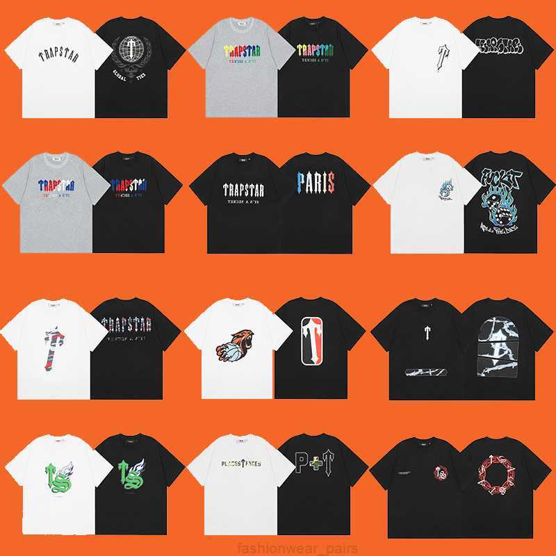 

Designer Fashion Clothing Tees Tsihrts Shirts Trendy Brand Trapstar Short Sleeve Gradient Towel Embroidery Loose Tshirt High Street Round Neck Tee Men Rock Hip hop C, Black