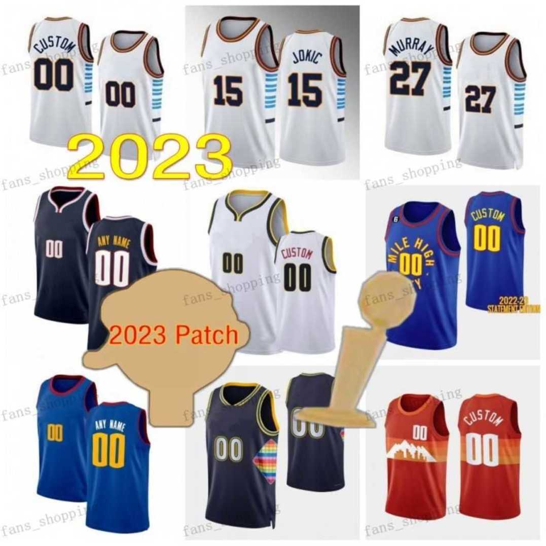 

27 Jamal 15 Jokic Murray Jersey Custom Printed Basketball Jerseys 50 Aaron Gordon 5 Kentavious Caldwell-Pope 1 Michael Porter Jr. 10 Jack White Add 2023 Finals Patch, As