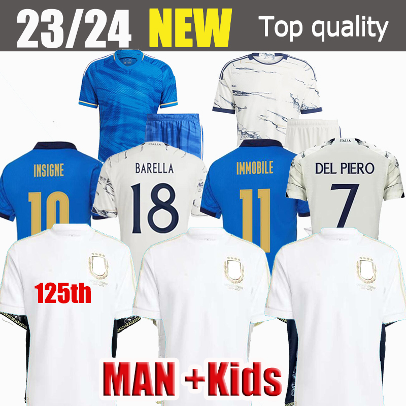 

2023 italy soccer jerseys Player version maglie da calcio Long Sleeve PELLEGRINI CHIESA BARELLA Italia 23 24 football Shirts T Women Men set kids kit Training uniform