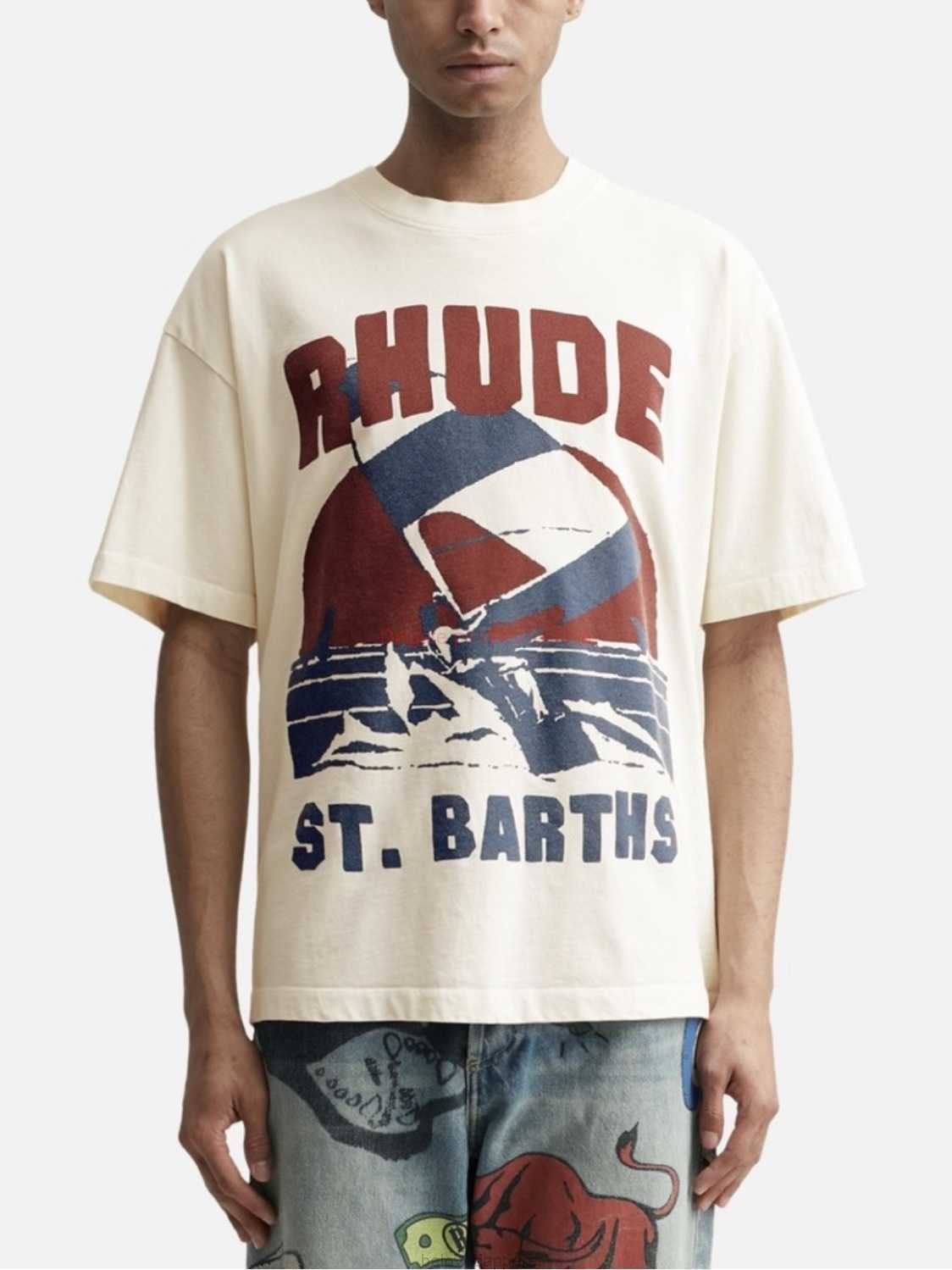 

Designer Fashion Clothing Tees Tshirt H8025 Rhude Summer Sailing Slogan Printed Short Sleeve T-shirt Cotton Streetwear Tops Casual Sportswear Rock Hip hop for sale, White/h8025