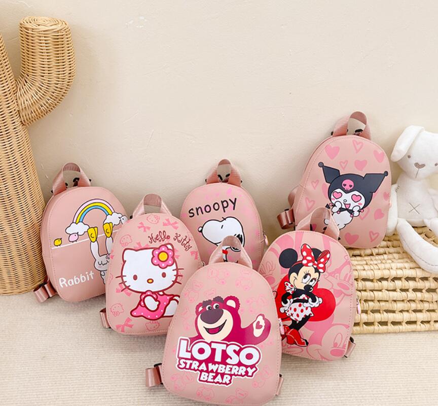 

Ins New Fashion Cute Bear Kuromi PU Backpack Girl Cute Soft Kitty Cat Accessories Bag Girls Birthday Gift 6 colors